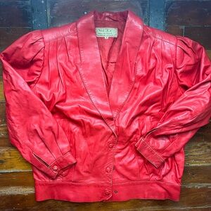 Vintage red leather jacket